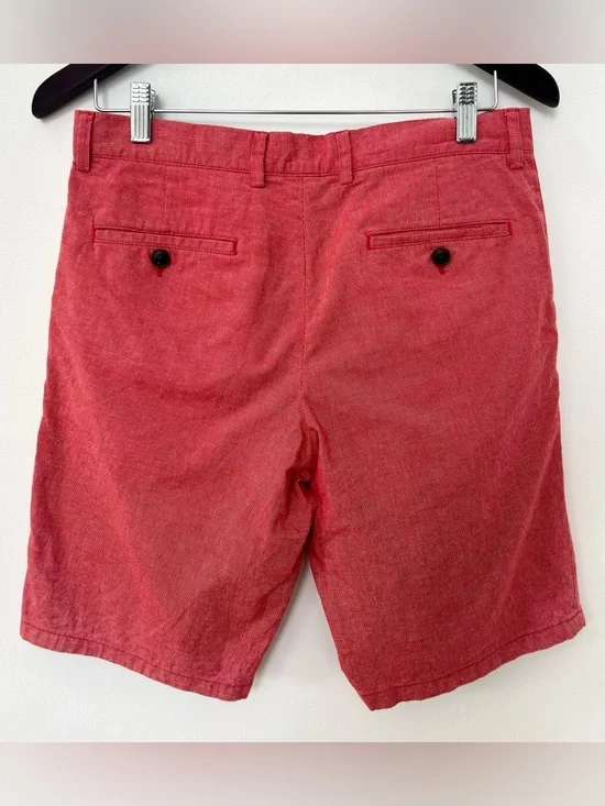 Club Monaco Men’s Red Chino Shorts Size 28 Cotton Summer Casual Preppy - Picture 2 of 4